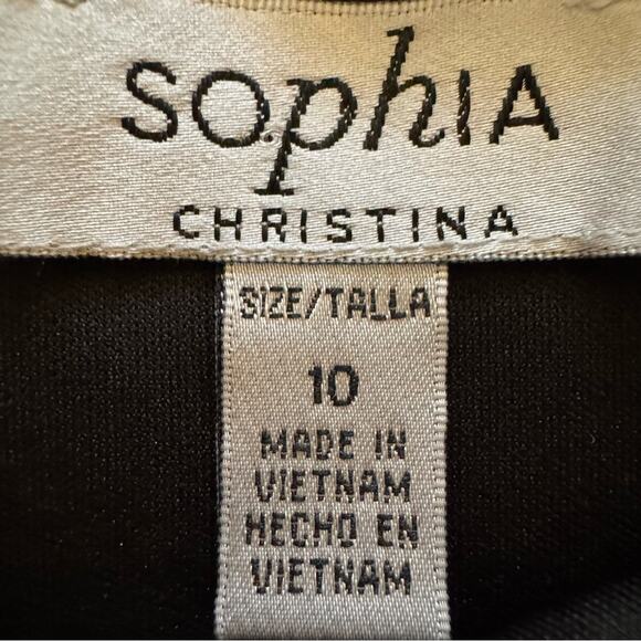 Sophia Christina black white sleeveless knee length sheath dress size 10
 b26 - Picture 2 of 4